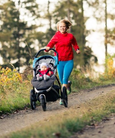 Woman Running with stroller