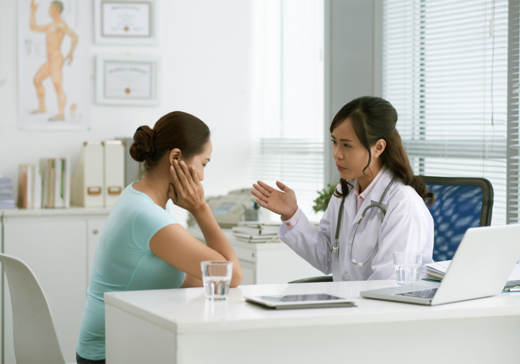 Woman talking to her doctor. Woman talking to her doctor.