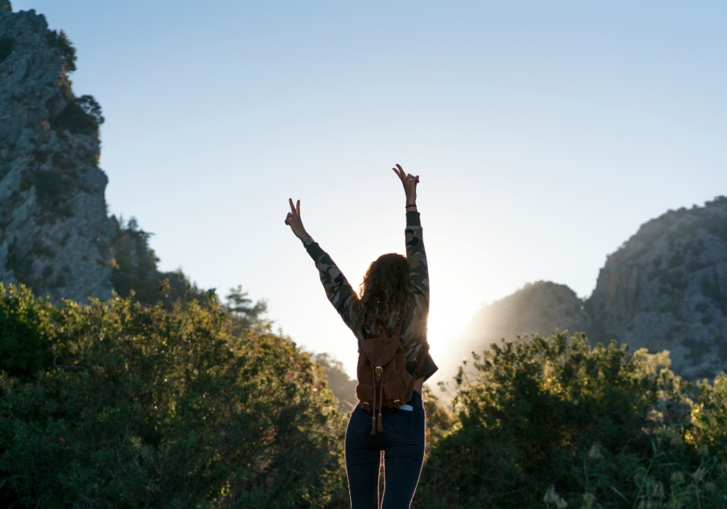 Woman happy in nature Woman happy in nature