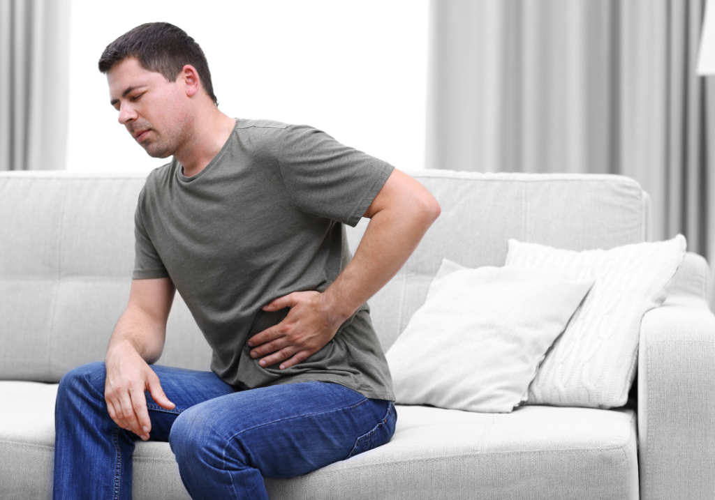 man with digestive pain